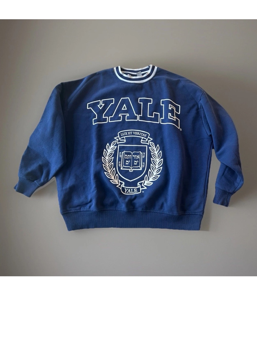 Vintage 80s 90s Yale University Crewneck Sweatshirt Pullover Oversized S Preppy